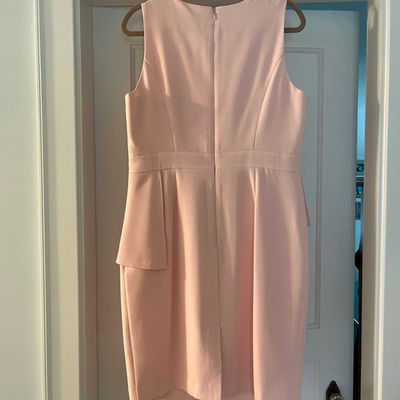 ELIZAJ Ella Ruffle Cascade Crepe Sheath Dress In Blush - Picture 8 of 14
